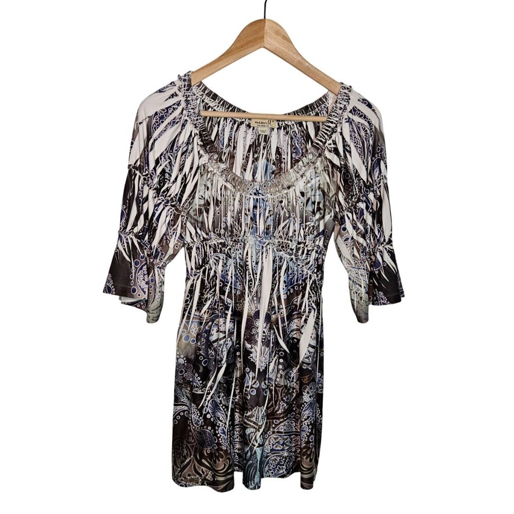 One World Women's size M Peasant Babydoll Y2K Whimsigoth Festival Witchy Top
